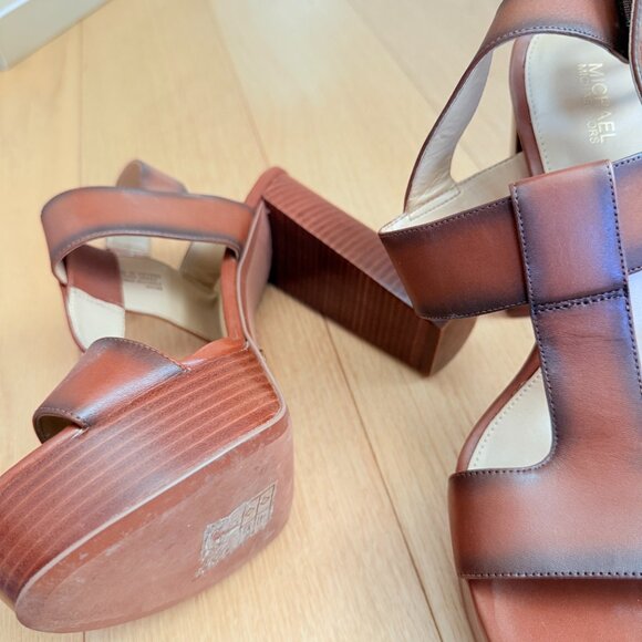 MICHAEL MICHAEL KORS BECKER LEATHER PLATFORM SANDAL - NBW - Picture 4 of 4